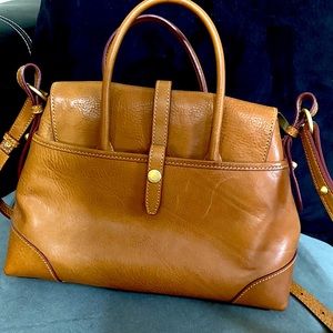 Dooney & Bourke large tan leather satchel